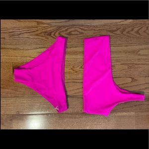 Hot pink one shoulder bikini